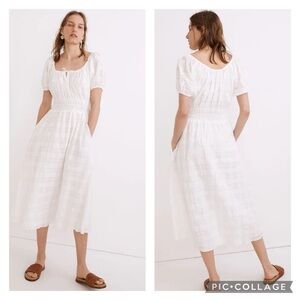 NWT Madewell Sophia Midi Dress in Seersucker Check in Lighthouse